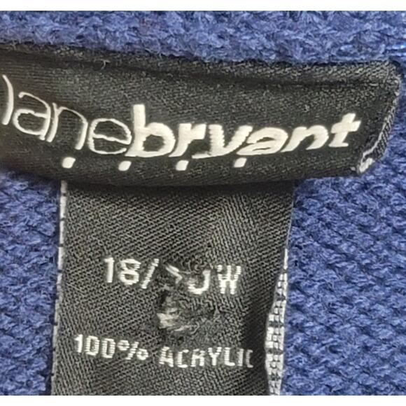 Lane Bryant Blue Cowl Neck Cable Knit Sweater 18 20 Short Sleeves Soft Stretchy - Picture 4 of 5